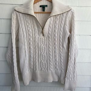 Lauren by Ralph Lauren Cable Knit Half Zip size L
